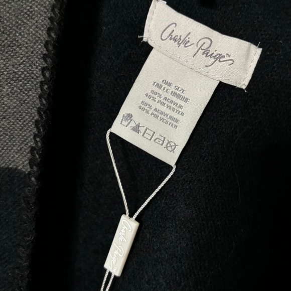 Charlie Paige New Cape / Blanket Wrap Silver, Black, Gray One Size Fits All - Picture 7 of 10